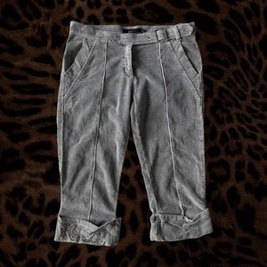 Y2K ICE B Grey Ribbed Cargo Capris